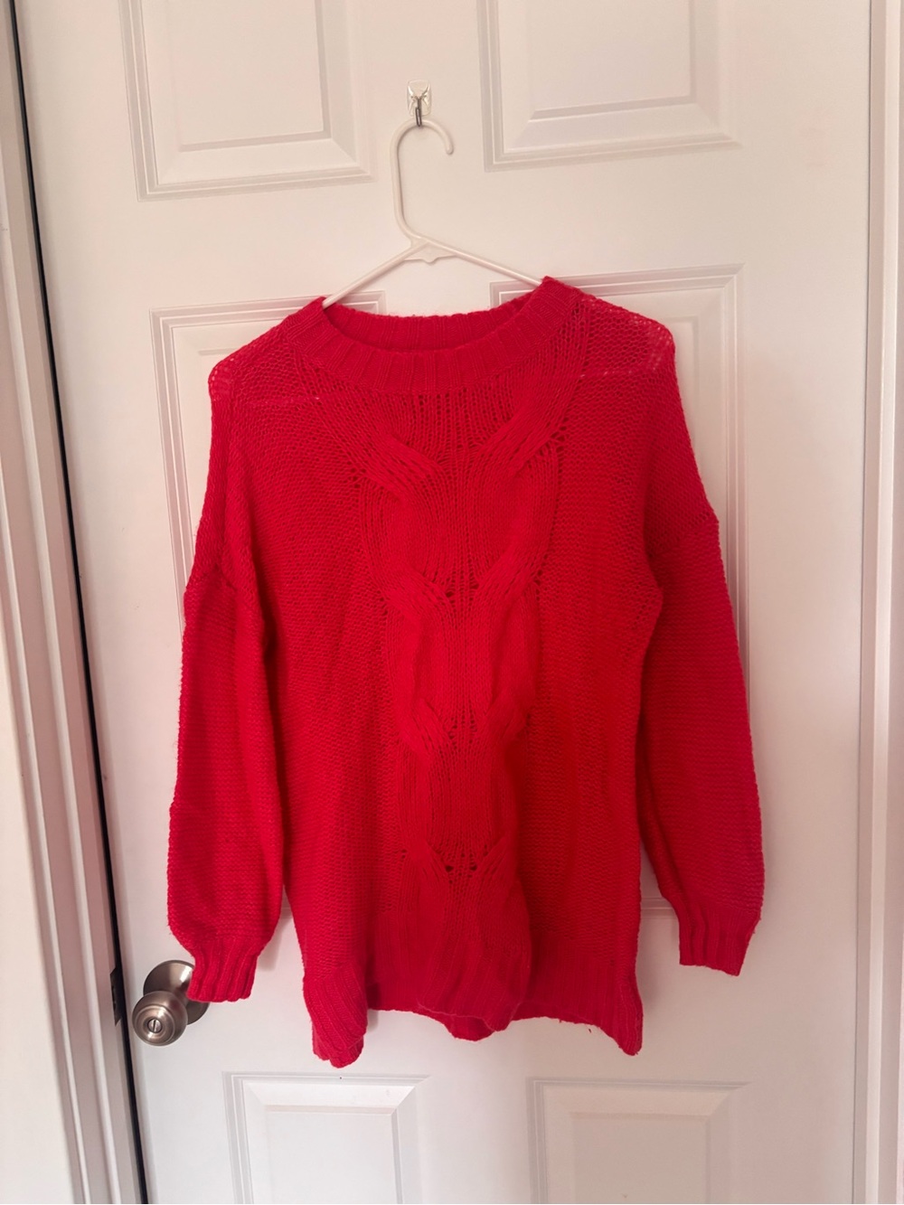 Aerie pink Cable Knit Crewneck Sweater